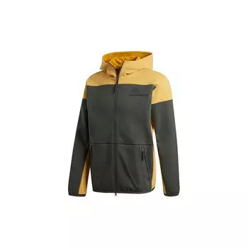 Adidas ZNE FZ Зимняя теплая куртка с капюшоном на флисовой подкладке Мужские куртки Земляно-коричневые GU2079 M