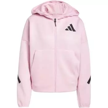 адидас ЗНЕ. Толстовка с капюшоном на молнии True Pink для женщин в уличном стиле JC5393 S