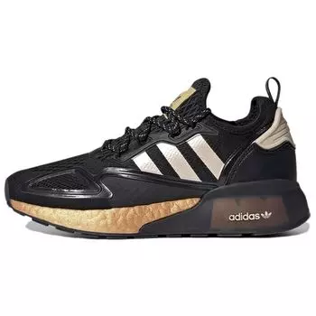 Adidas ZX 2K Boost Black Gold Metallic Женские кроссовки Core-Black Linen FY2014