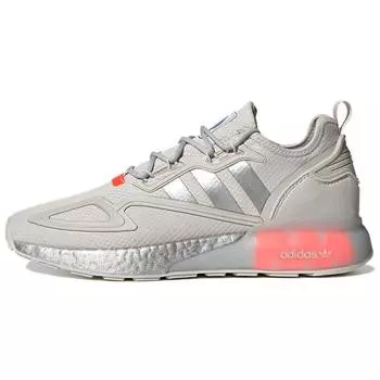 Adidas ZX 2K Boost Grey Silver Metallic Мужские кроссовки Solar-Red FX7028
