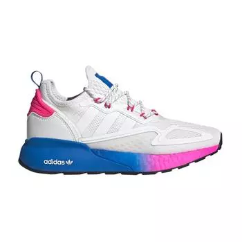 adidas ZX 2K Boost White Pink Blue Женские кроссовки Cloud-White Shock-Pink FY0605