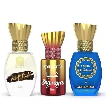 AdilQadri Shanaya, White Oudh, Oudh Al Hashmi Attar Combo Pack | Арабский французский, сильный мужской и сладкий арабский аромат | Длительный срок службы