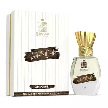 AdilQadri White Oudh Attar | Сильный мужской аромат | Безалкогольный роликовый аттар для мужчин | Стойкий аромат, парфюмированный роликовый аттар 12 мл