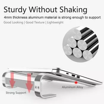 Adjustable Aluminum Alloy Laptop Riser Cooling Stand Portable Universal Notebook Desk Support Holder Bracket for MacBook/Dell/HP белый