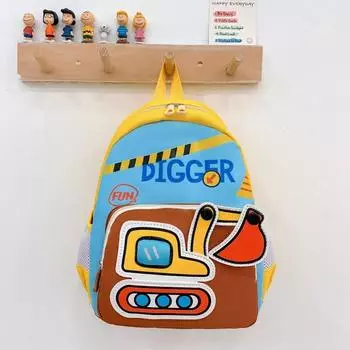 Adjustable Backpack Excavator Shoulder Strap Bag Childrens Engineering Vehicle