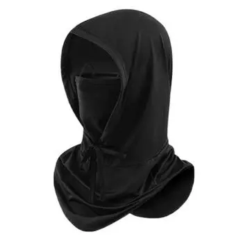 Adjustable Balaclava Face Cover Dustproof UV Protection Veil Summer Ice Silk Mask Sports Style 1 Black