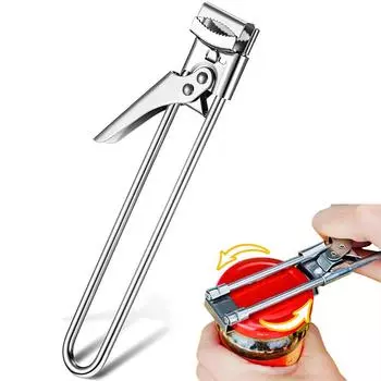 Adjustable Bottle Lid Opener Stainless Steel Non-Slip Manual Jar Opener For Weak Hands Easy Grip Kitchen Accessories Gadget Tool