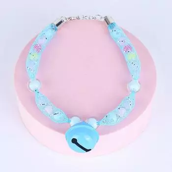 Adjustable Cat Bell Collar With Bell Pet Acrylic Collar Fashion Pet Bell Necklace Photo Props фиолетовый