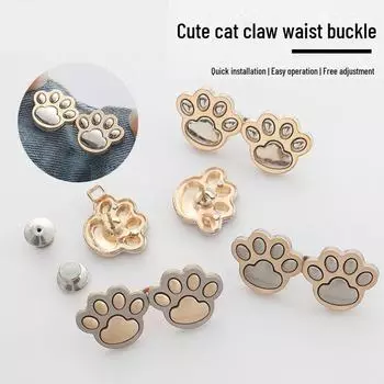 Adjustable Cat Claw Waist Buckle - Seamless, Detachable Button for All Waist Sizes