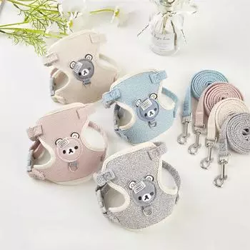 Регулируемый дышащий поводок для кошек и собак, удобный поводок для прогулок на открытом воздухе, для маленьких кошек и собак, аксессуары для домашних животных S белый