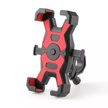 Adjustable Cycling Mobile Phone Holder Shockproof 360 Rotatable Bike Phone Holder Rearview Mirror red-handlebar