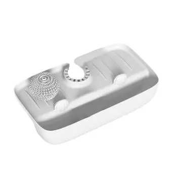 Adjustable Designs Sturdy PP Sink Faucet Splash Guards with Drain Pad and Sponges Holders for Kitchen Supplies Daily Use белый