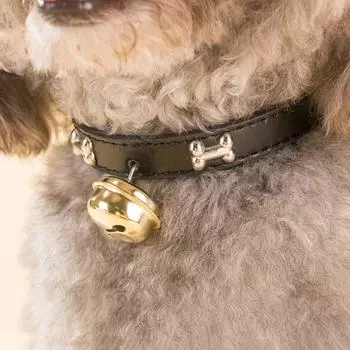 Adjustable Dog Neck Ring PU Dog Bone Collar Dog Gold Bell Chain Dog Necklace Photograph S красный