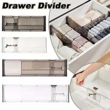 Adjustable Drawer Dividers Telescopic Drawer Partition Save Space Underwear Bra Organizer Kitchen Bathroom DIY Drawer Separator