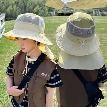 Регулируемая рыболовная шляпа с защитой от ультрафиолета, модная детская шапка-бини для детей серый