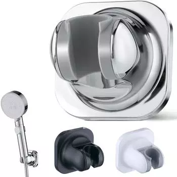 Регулируемый держатель для душа, настенное крепление, водонепроницаемая стойка для душевой лейки с клеем и винтами серебряный