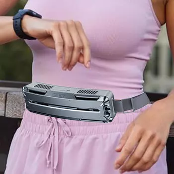 Adjustable Hands-Free Cooling Fan for Outdoor Activities dark gray