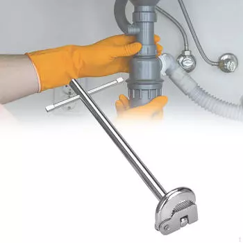 Adjustable Jaw Vanity Wrench, Plumber s Compact Tool Made of Carbon Steel, Versatile for Wrench