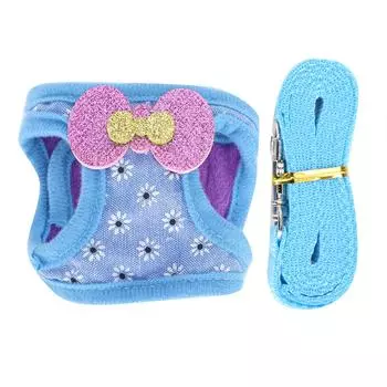 Adjustable Leash Harness Breathable Chest Strap Traction Vest for Rabbit Hamster Small Pet AnimalL S