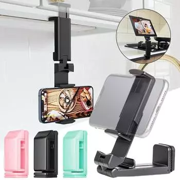 Adjustable Mobile Phone Holder Airplane Travel Desktop Swivel Foldable Portable розовый