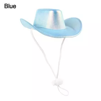 Adjustable Pet Cowboy Hat Shiny Pet Sun Protection Cap Durable Cat Sunshade Hats Pet Costume