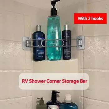 Adjustable RV Storage Bars Sturdy Rustproof RV Bars For Shower Corners Home Storage Supplies For Travel Trailers Caravans CZECH REPUBLIC