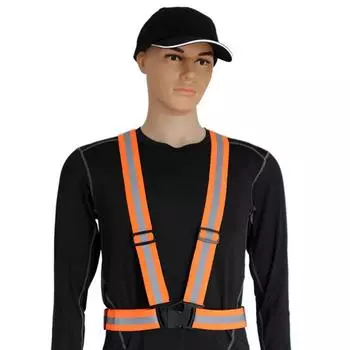 Adjustable Safety Reflective Visibility Striped Vest Jacket Elastic Highlight For Night Security Running Riding Cycling Sports жёлтый