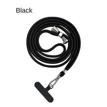 Adjustable Shoulder Anti-Lost Lanyard Phone Strap Anti-lost Detachable Neck Cord Chain Rope black