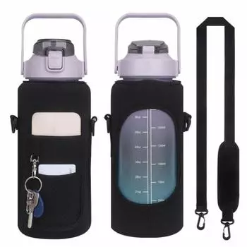 Adjustable Shoulder Strap Water Bottle Case Sleeve Neoprene Tumbler Holder Bag Shopping