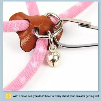Adjustable Soft Strap Ringskin Set Mouse Hamster Ferret Mouse Pet Pig Skin Hamster Strap Rope Anti Bite Pet Walking синий