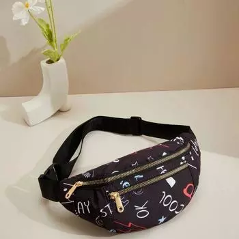 Adjustable Strap Crossbody Fanny Packs Double Zipper Waist Pack Waist Bag Sports Hip hop