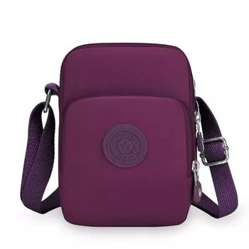 Adjustable Strap Nylon Shoulder Bag Square Small Phone Bag Vintage Zipper Crossbody Bag Women