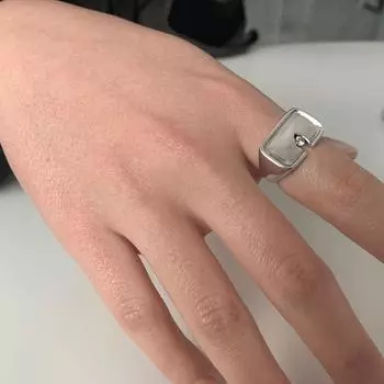 Adjustable Stylish S925 Silver Couple Rings Featuring Retro Broken Accents Zircon