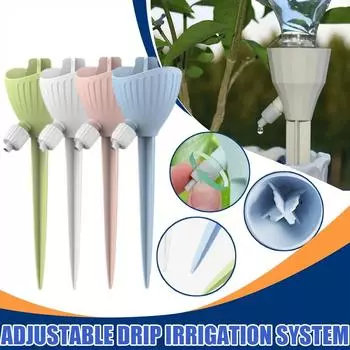 Adjustable Watering Irrigation Device Water Seepage Device Timed Automatic Watering Drip Irrigation Flower Pot Lazy God Device зелёный