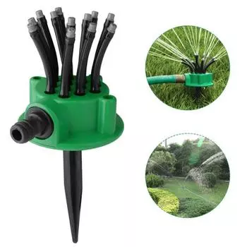 Adjustable Watering Nozzle, 360° Rotating Automatic Lawn Sprinkler, Lawn Sprinkler Head W/ Adjustable Nozzle for Lawn, Garden & Vegetable Field