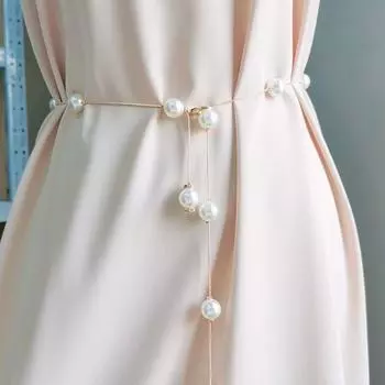 Adjustable Women s Elegant Pearl Belt Skirt Pearl Waist Chain Dress Skinny Waistband