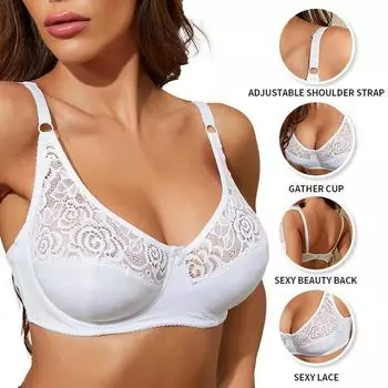 Регулируемый женский большой кружевной бюстгальтер соберите и соберите вторичную грудь тонкий бюстгальтер грудь нижнее белье 36/80C