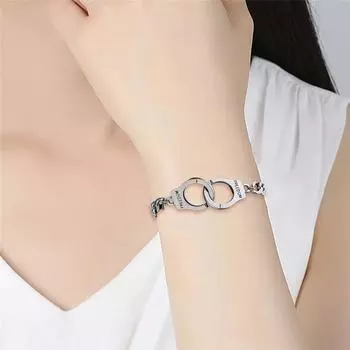 Adjustable Wrist Freedom Hip hop women lettering Handcuffs Bracelet 18cm