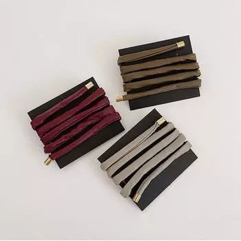 Adjustable Zinc Zinc Alloy Korean Women PU Leather Wire Headbands Ponytail Holder Leather Hair Rope Hair Ties чёрный