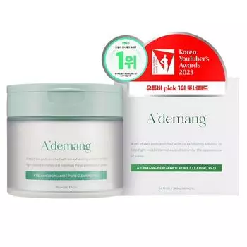 Adman Bergamot Pore Clearing Toner Pads 60 листов, 1 штука
