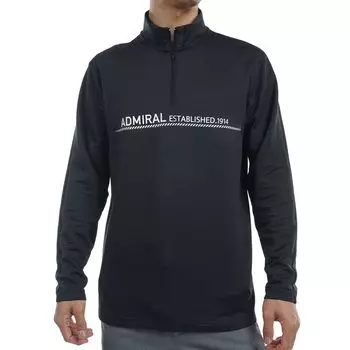 Admiral Golf ADMA467 Классическая флисовая подкладка Лонгслив на молнии до половины Черная Мужская рубашка, чёрный