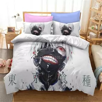 Admire 3D Tokyo Ghoul Cartoon Duvet Cover Set HD Comforter Cover for Kids Bedding Sets Bedclothes Bedroom Decor Baby 120x150cm