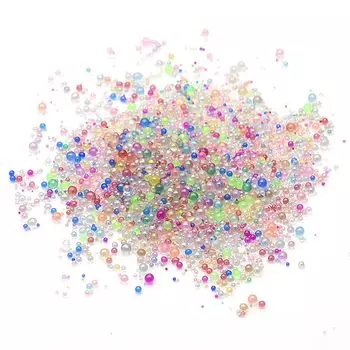 ADOFUN Bubble No Round Micro Glass 3D Nail Decorative Resined Beads Aurora Mixed Pearl Accessories Nail Craft DIY Decorative
