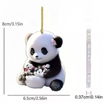 Adorable Acrylic 2d Cute Bear Pendant Charming Car Decoration Keychain Accessory