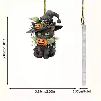 Adorable Cartoon Cat Ornament For Festive Halloween And Christmas Decoration Car