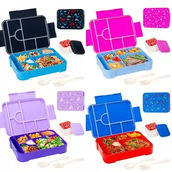 Adorable Pattern Kids Lunch Box Portable Divided Microwave Oven Bento Box Leakproof Food Container For back to school kitchen 1330ml