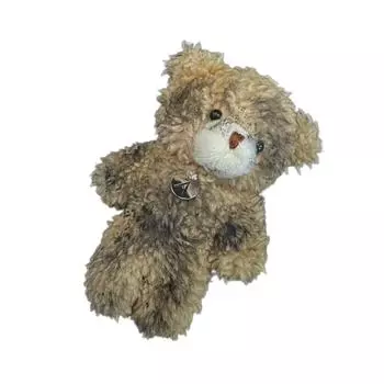 Adorable Plush Dirty Bear Charm Keychain Lovely Animal Pendant for Backpack or Handbags Fashionable Key Accessory коричневый