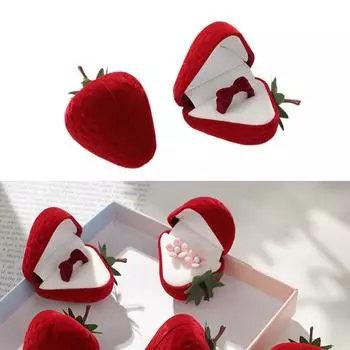 Adorable Strawberry Organizer Stylish Storage Case for Jewelry and Small Items Vintage Rings Holder for Jewelry Lovers A