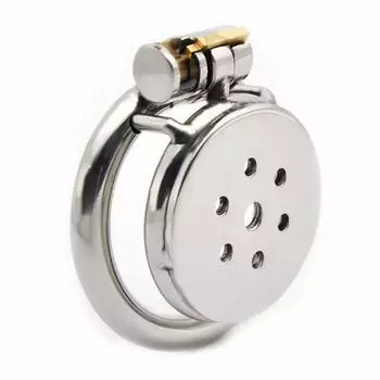 Adranets New Stainless Steel Male Flat Chastity Lock Chastity Device with Lock Cock Cage Escape Chastity Cage Adult Sex Catheter Chastity Belt