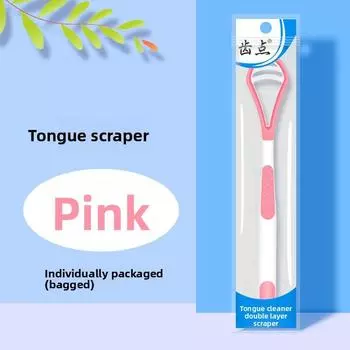 Adult and Child Double-Sided Tongue Cleaner bagged 1PC розовый